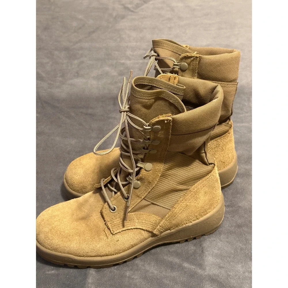 McRae Footwear Coyote Tan Suede Canvas Combat Tactical Boots 4W Womens
